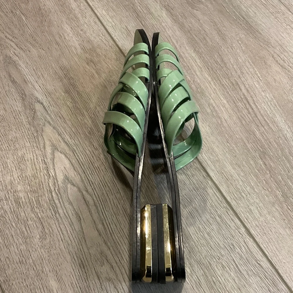 ZARA Green Glossy  Sandal Size EU40 US 9 - Picture 7 of 7